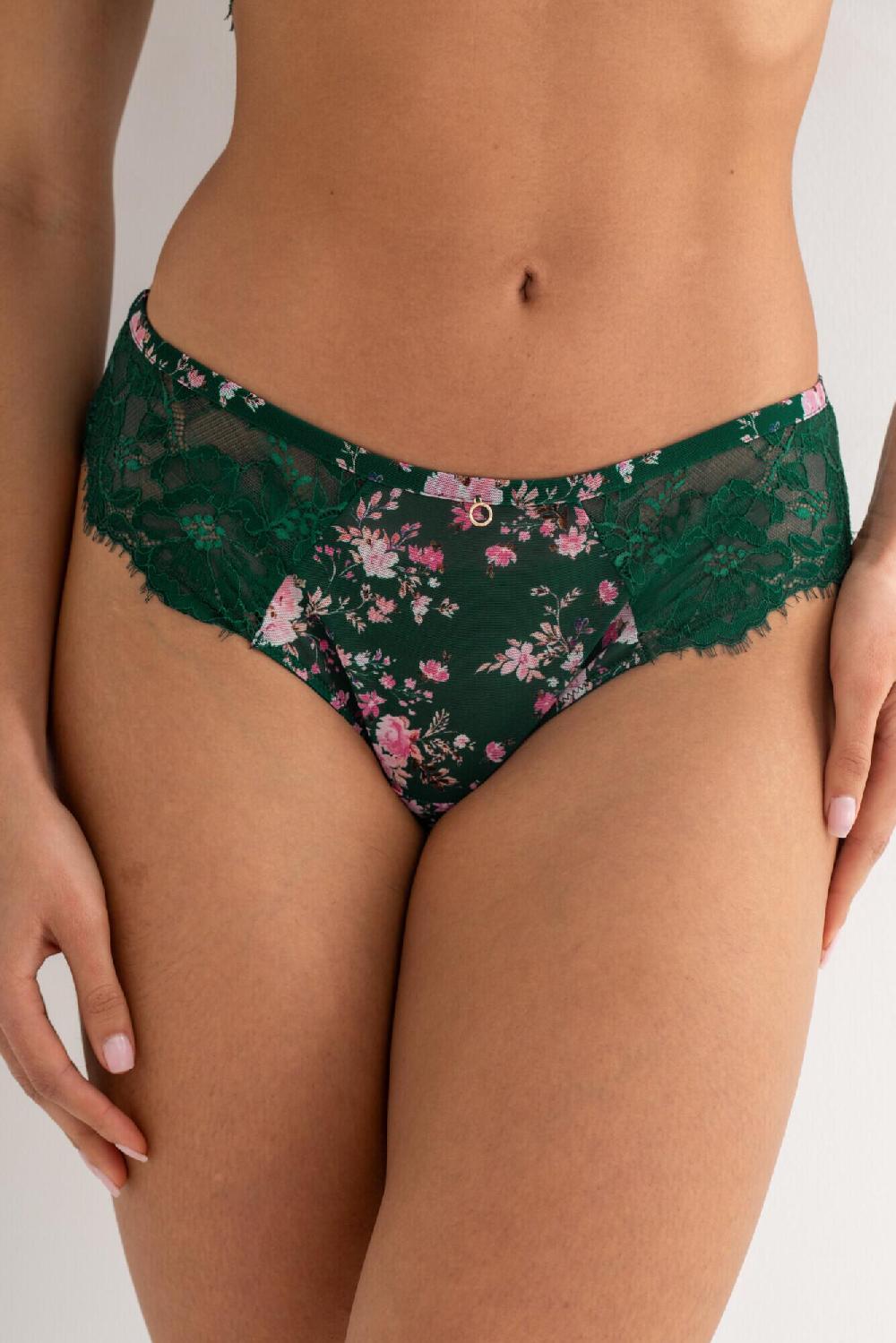 Pour Moi Bliss Printed Mesh Brazilian Brief - Forest Floral