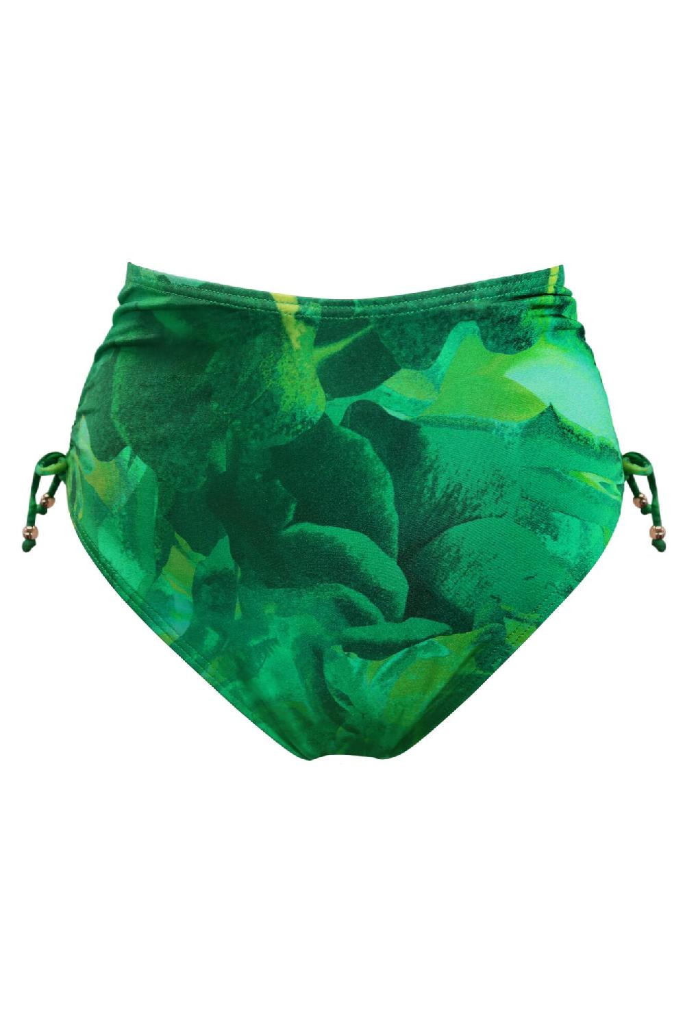 Pour Moi Cabana Adjustable Super High-Waist Control Bikini Brief - Green Multi