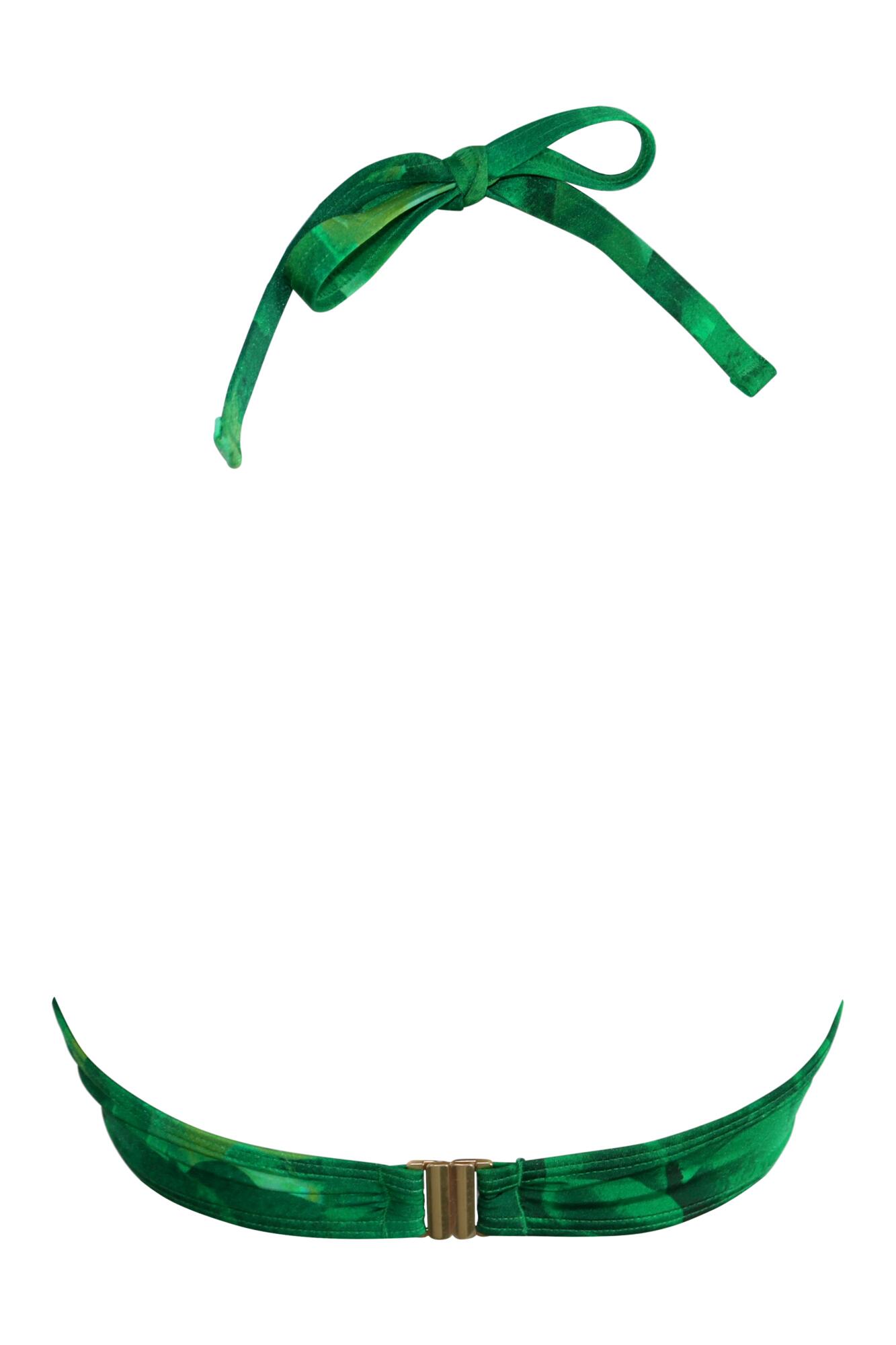 Pour Moi Cabana Underwired Padded Push-Up Boost Ruched Top - Green Multi