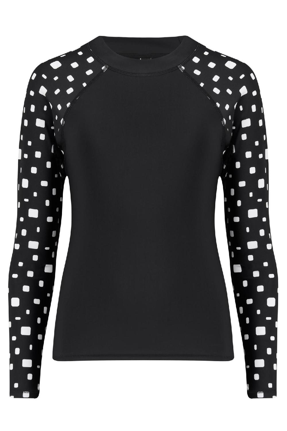 Pour Moi Cascade Long Sleeved Rash Vest - Black/White
