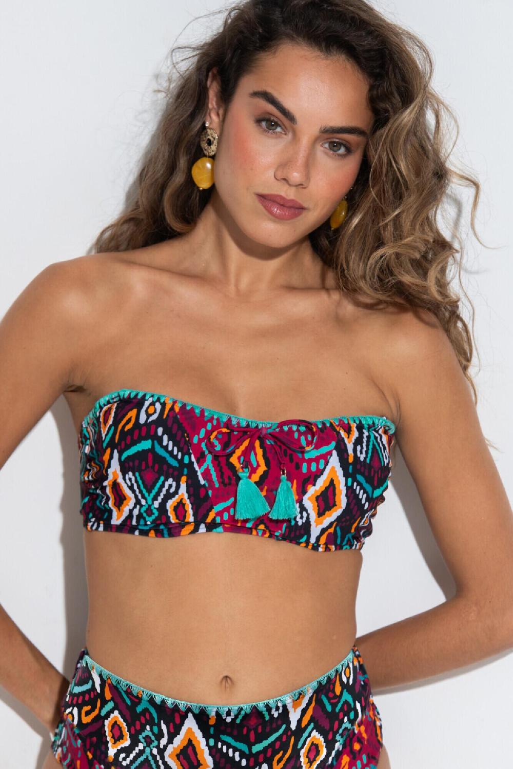 Pour Moi Costa Rica Non-Padded Underwired Strapless Bikini Top - Multi