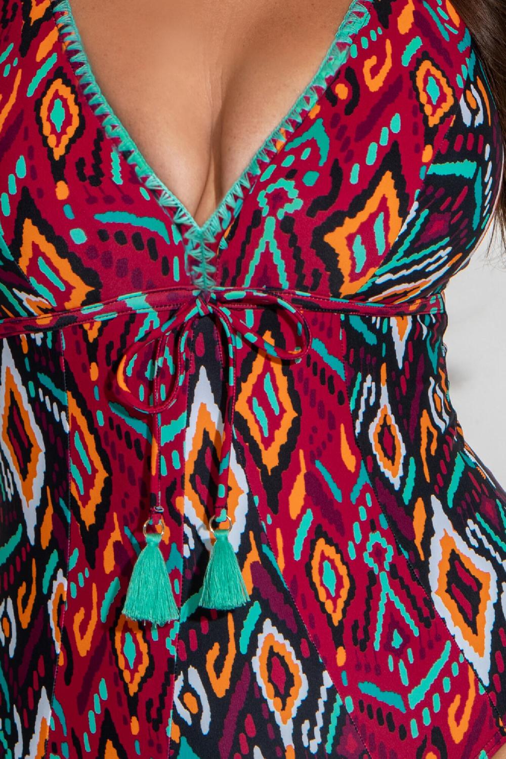 Pour Moi Costa Rica Non-Wired Tummy Control Swimsuit - Multi