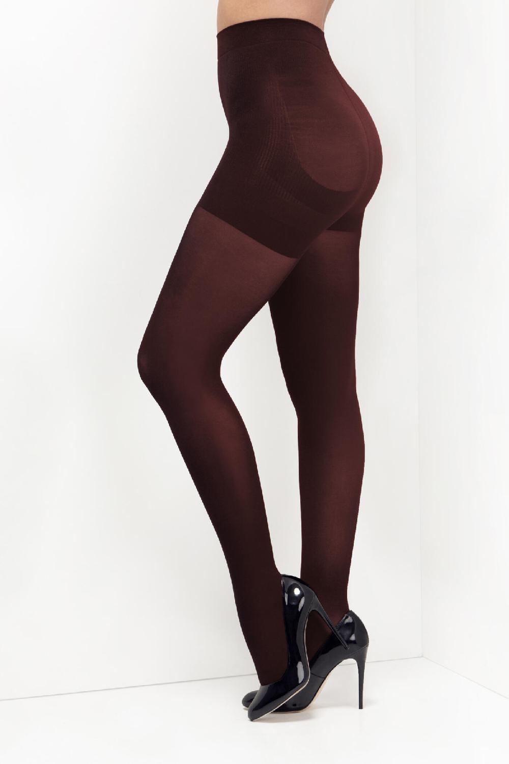 pour moi Definitions 40 Denier Shaping Control Tights - Burgundy