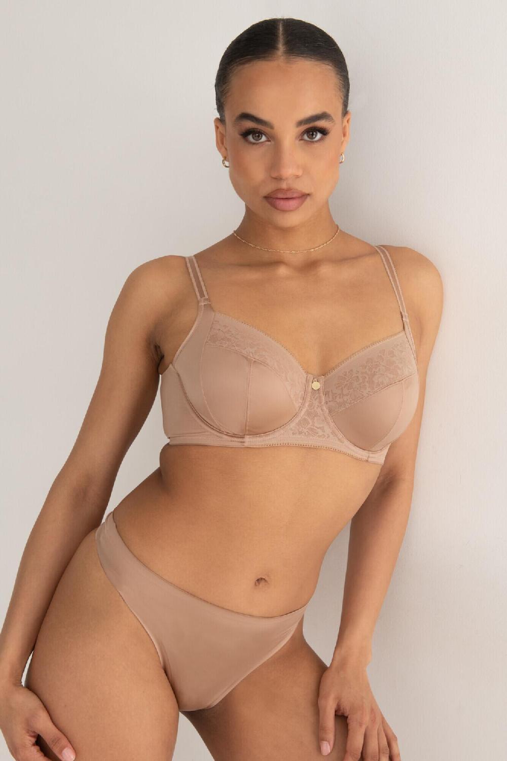 Pour Moi Effortless Non-Padded Full Cup Side Support Bra D-M - Toffee