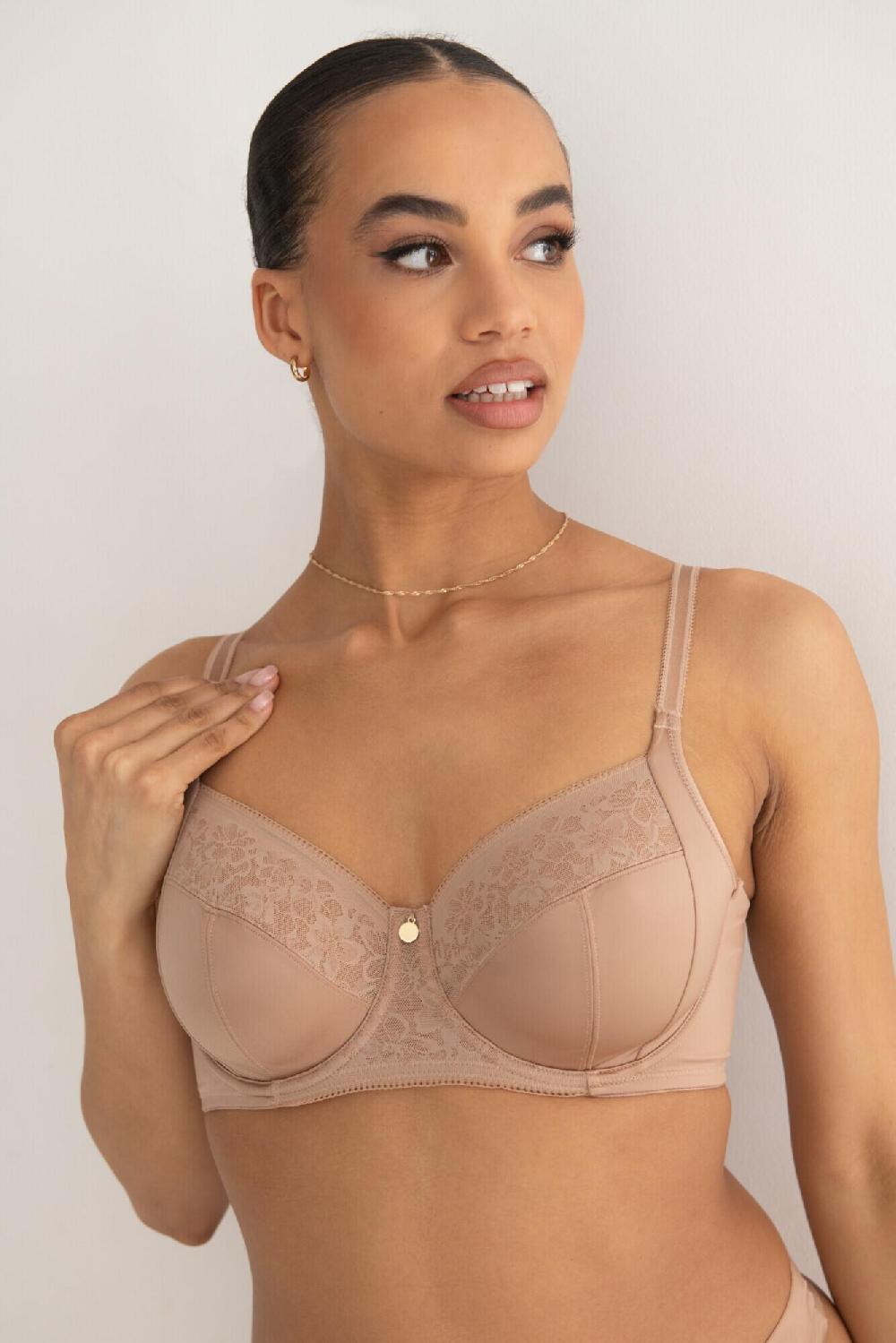 pour moi Effortless Non-Padded Full Cup Side Support Bra D-M - Toffee