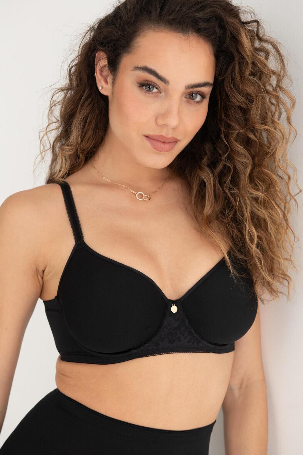 pour moi Effortless Super Soft Spacer T-Shirt Bra - Black