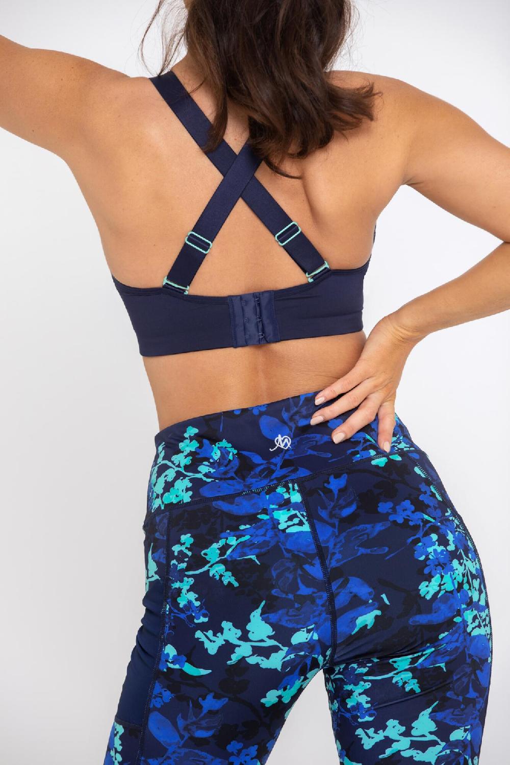 Pour Moi Energy Empower U/W Lightly Padded Convertible Sports Bra - Navy/Aqua