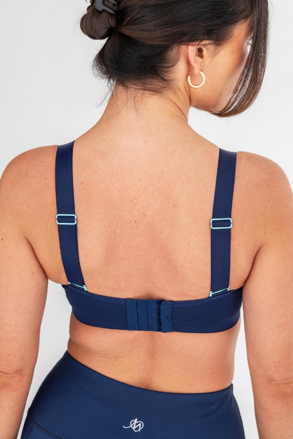 Pour Moi Energy Empower U/W Lightly Padded Convertible Sports Bra - Navy/Aqua