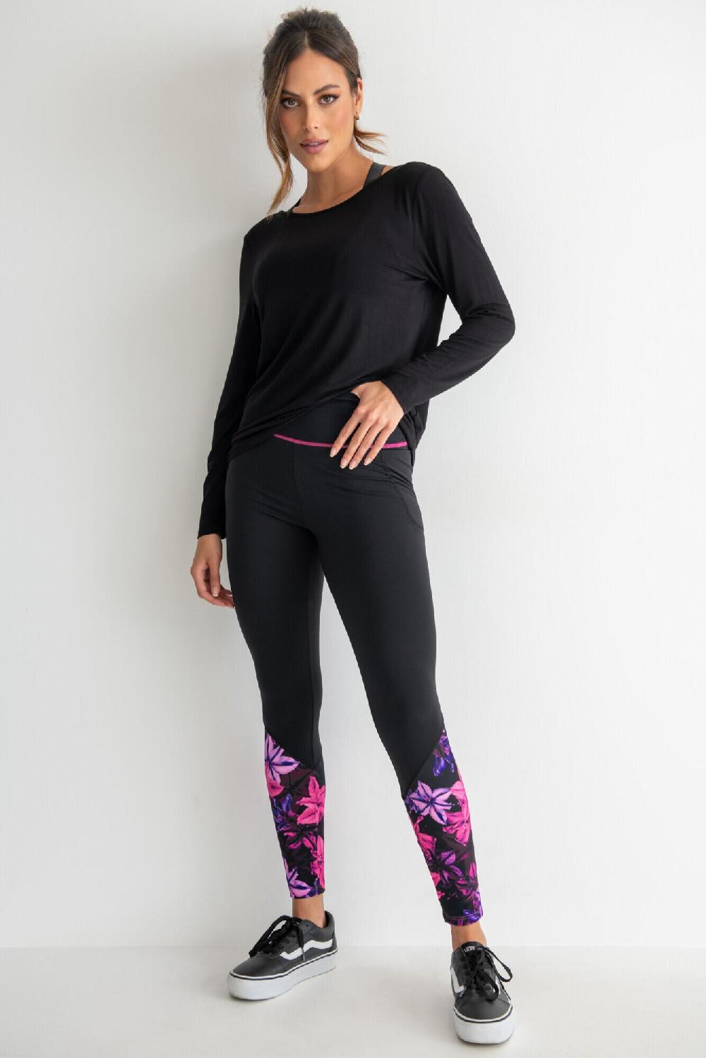 Pour Moi Energy Full Length Sports Legging - Black Floral