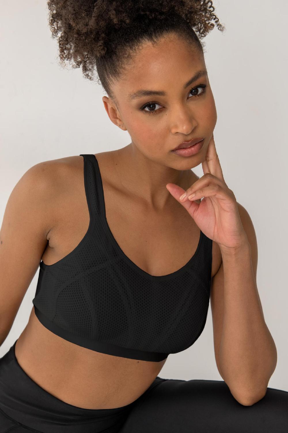 Pour Moi Energy Strive Non Wired Non Padded Lined Full Cup Sports Bra - Black