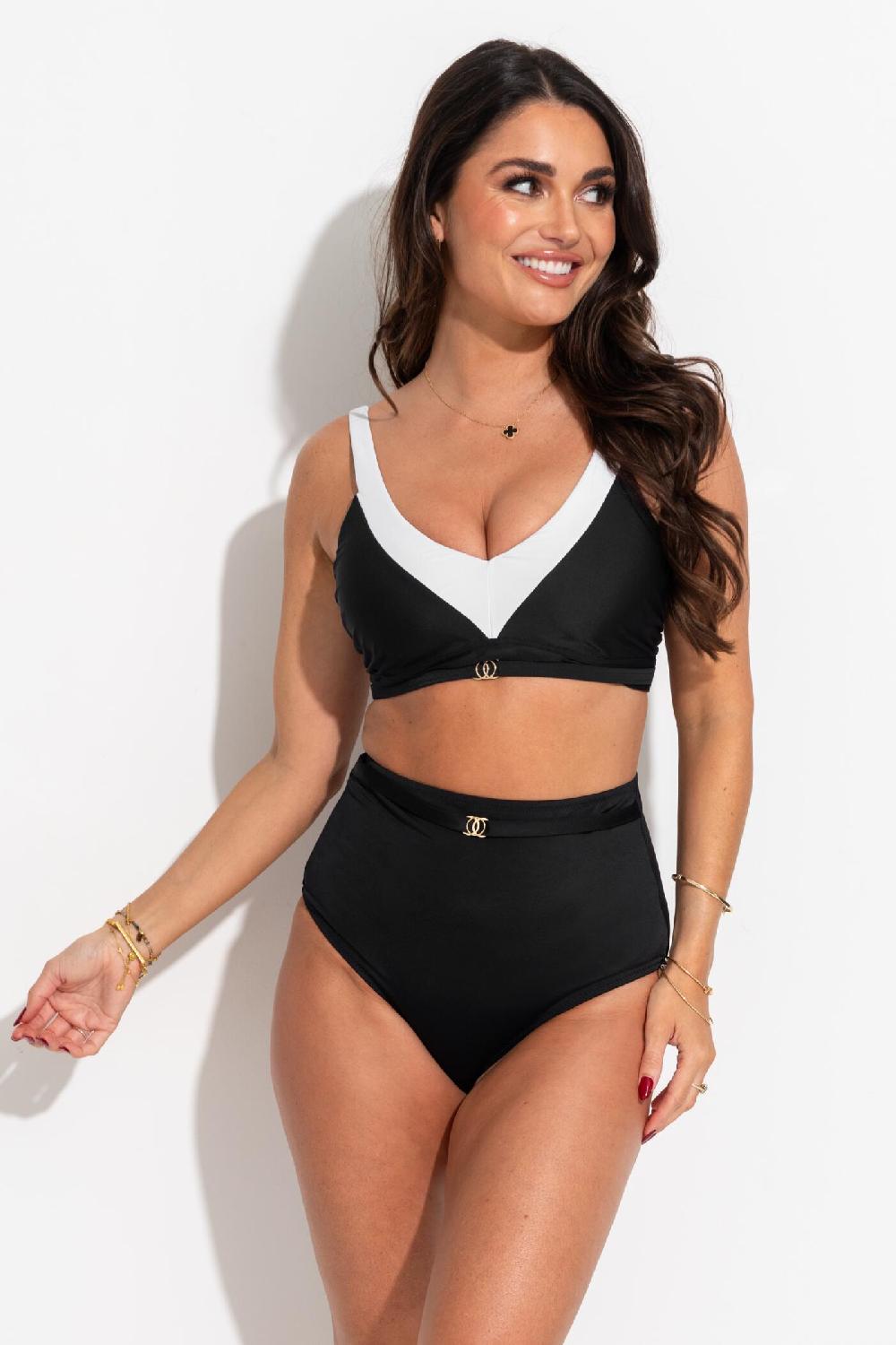 Pour Moi Fifth Avenue Super High-Waist Control Brief - Black/White