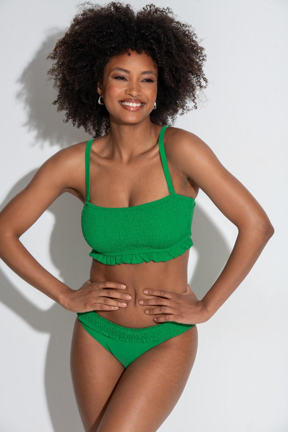 Pour Moi Free Spirit Strapless Underwired Bikini Top - Green