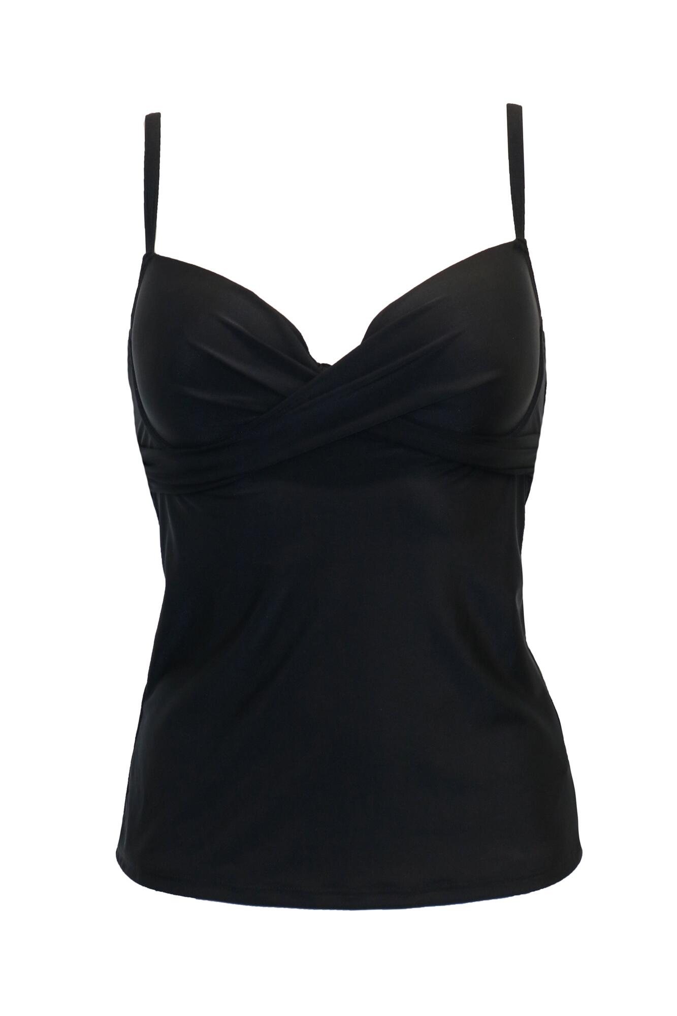 Pour Moi Free Spirit Underwired Lightly Padded Tankini Top - Black
