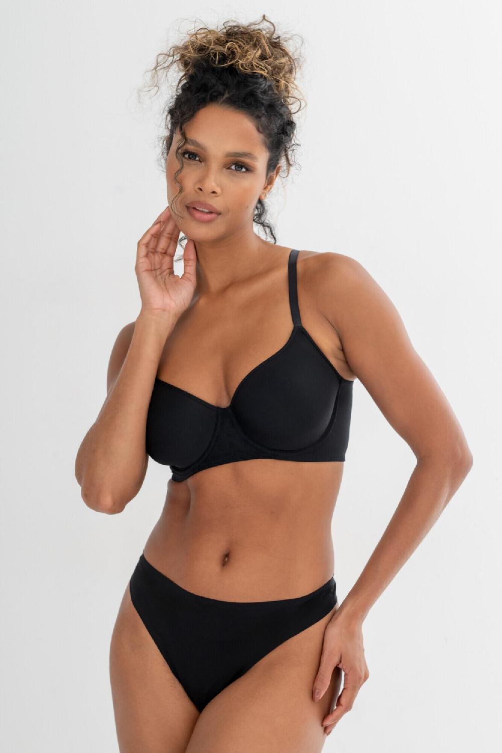 Pour Moi Geo Sculpt Padded Spacer T-Shirt Bra - Black