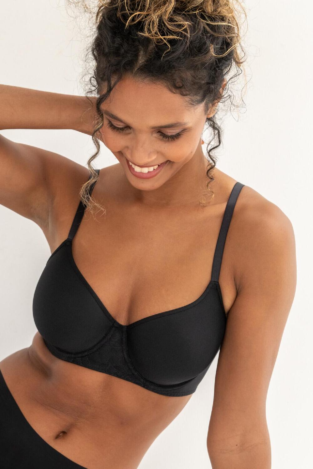 pour moi Geo Sculpt Padded Spacer T-Shirt Bra - Black