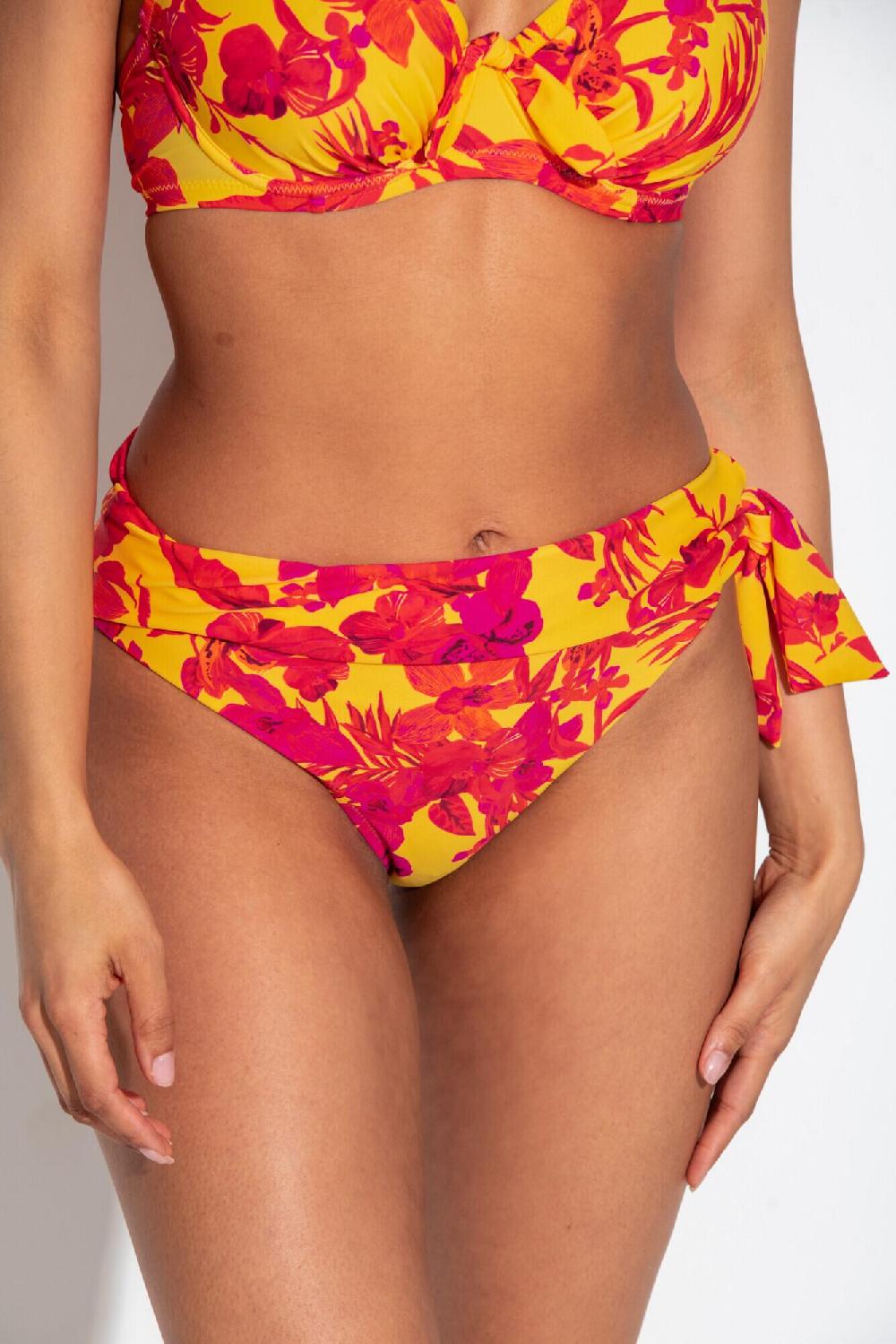 Pour Moi Heatwave Fold Over Tie Brief - Yellow Floral