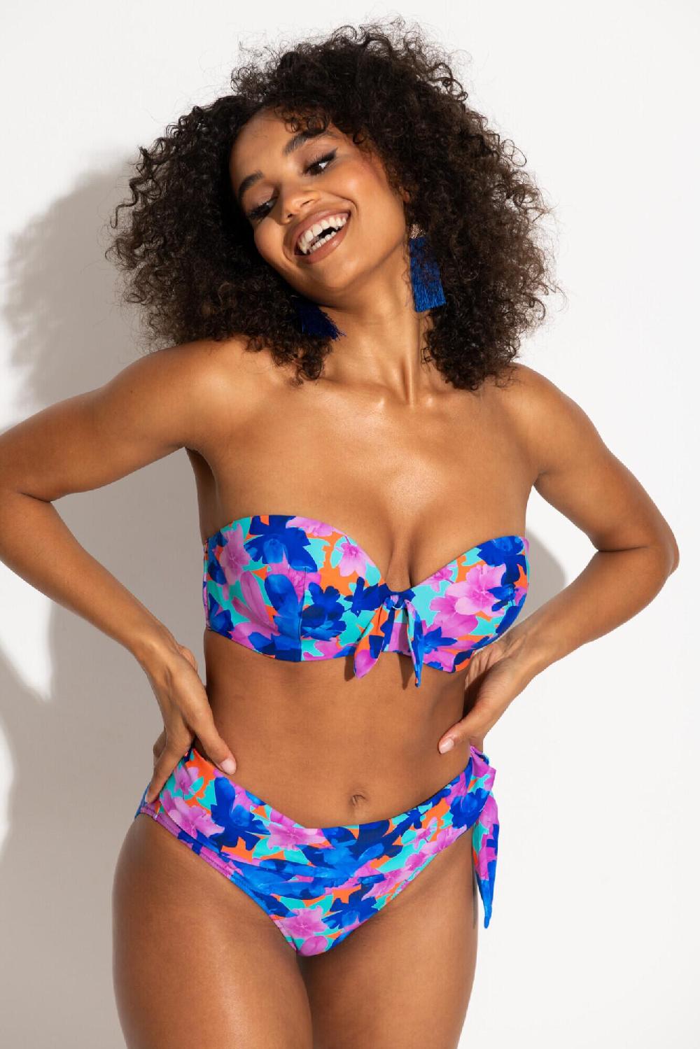 Pour Moi Heatwave Strapless Lightly Padded Top - Aqua Floral