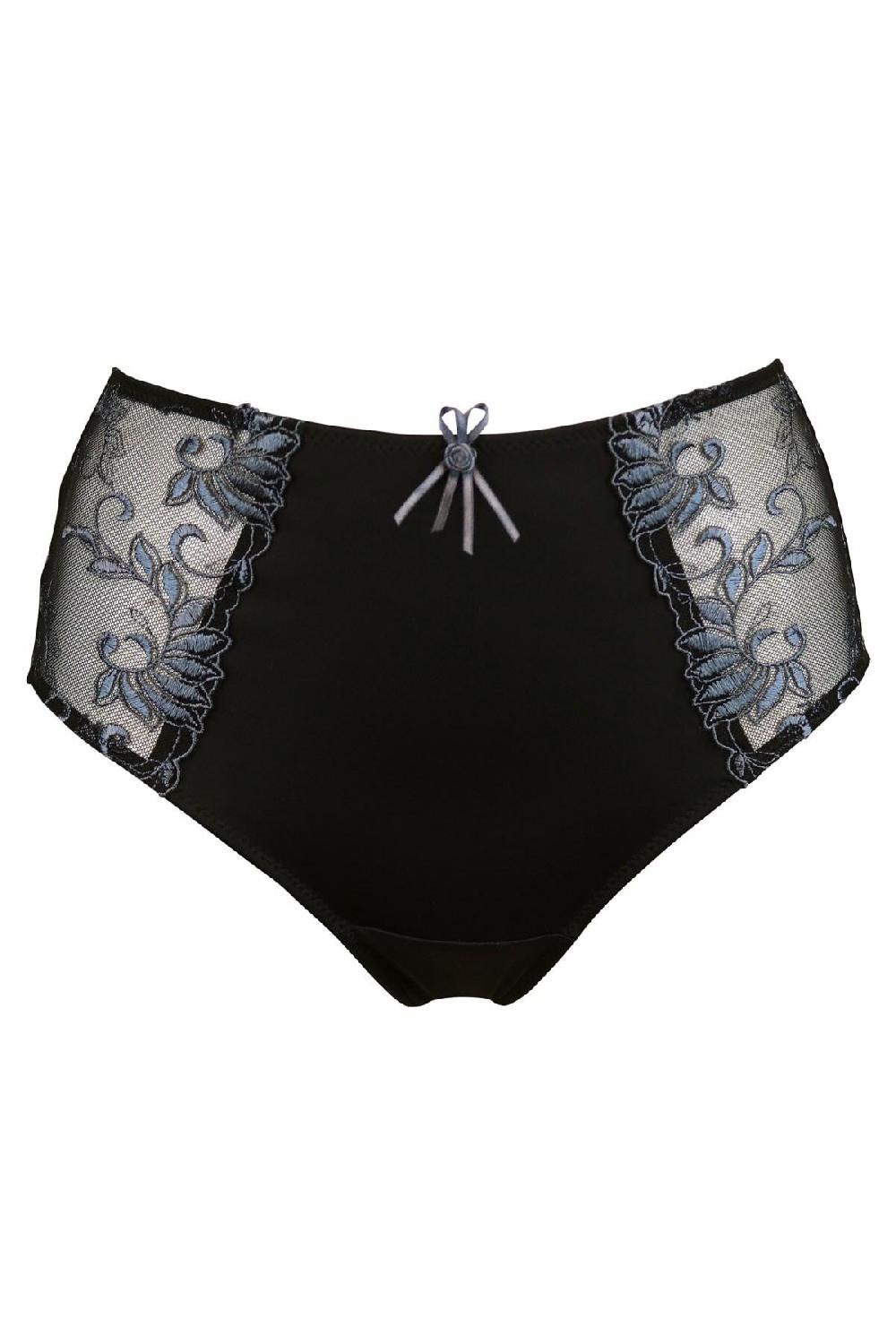 Pour Moi Imogen Rose Embroidered Brief - Black/Platinum
