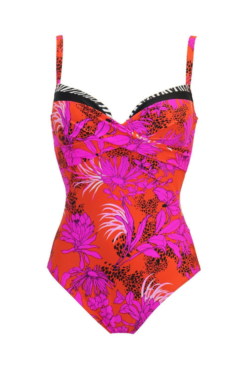 Pour Moi In The Mix Lightly Padded Underwired Swimsuit - Animal Mix