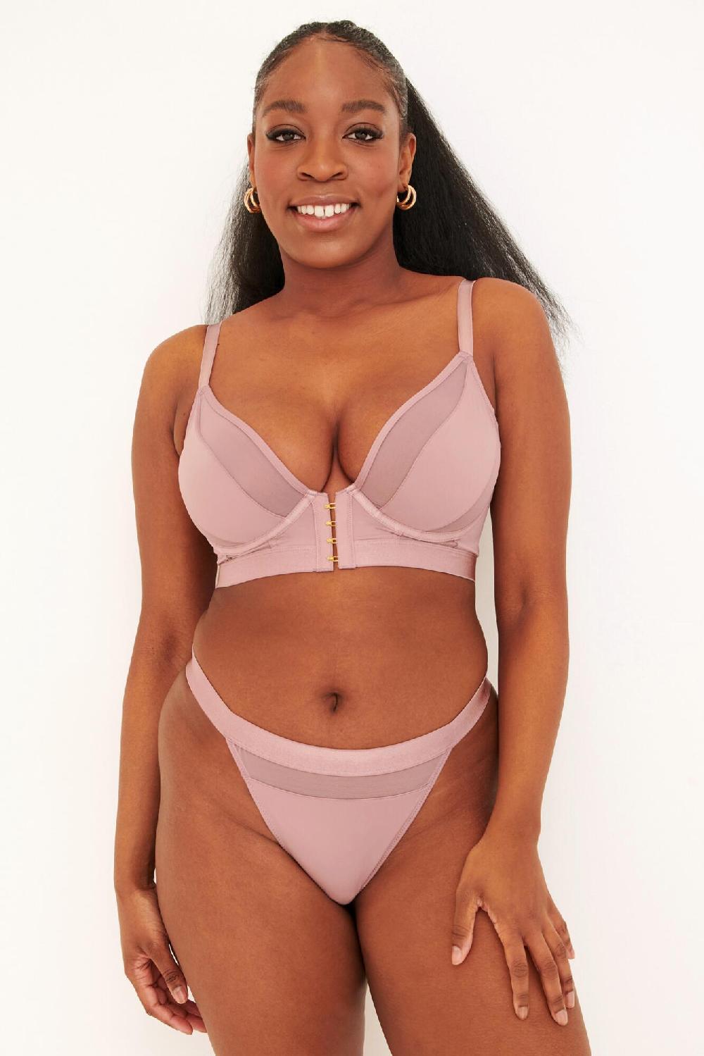 Pour Moi India Front Fastening Underwired Bralette B-G - Rose Gold