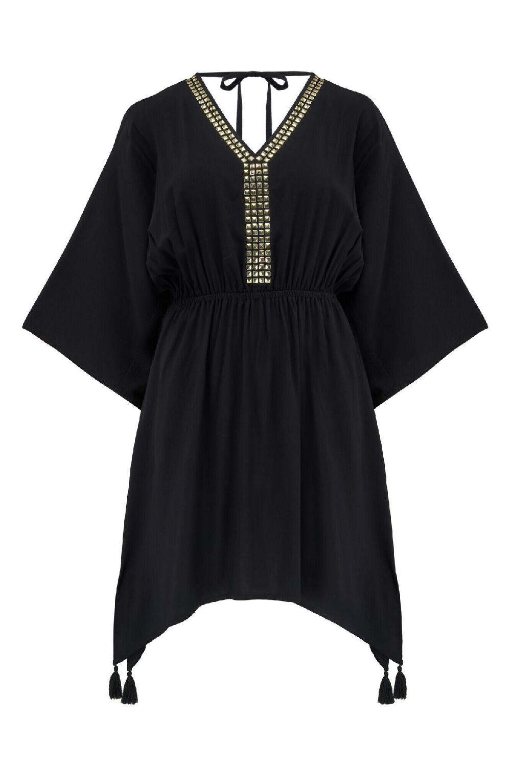 Pour Moi LENZING™ ECOVERO™ Viscose Hot Fix Kaftan - Black