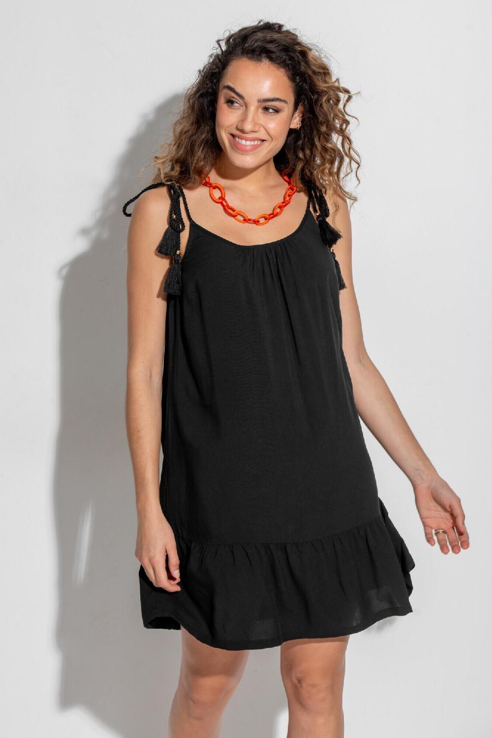 Pour Moi LENZING™ ECOVERO™ Viscose Swing Beach Dress - Black