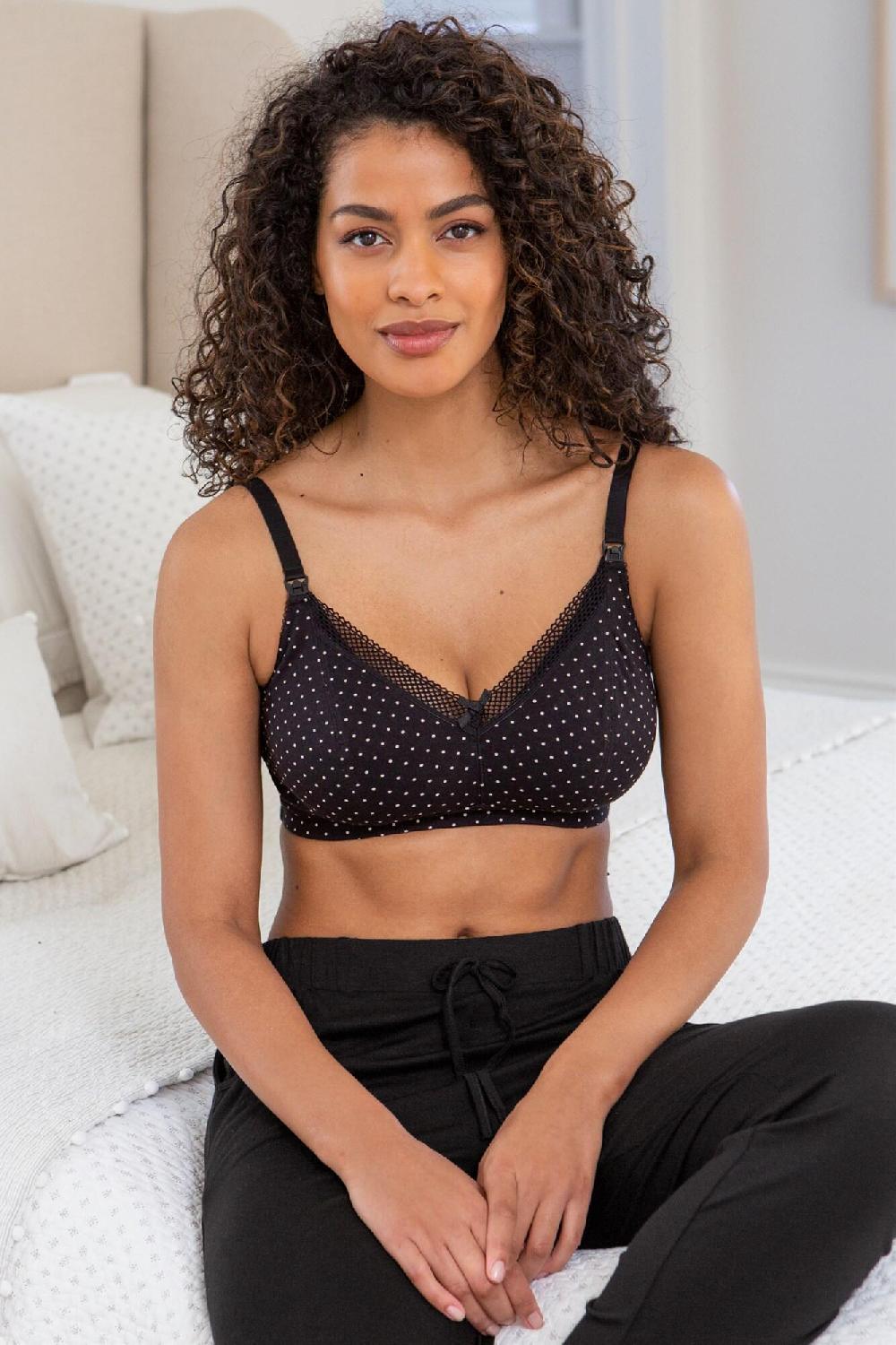 Pour Moi Love To Lounge Cotton Nursing Bra - Black/White Spot