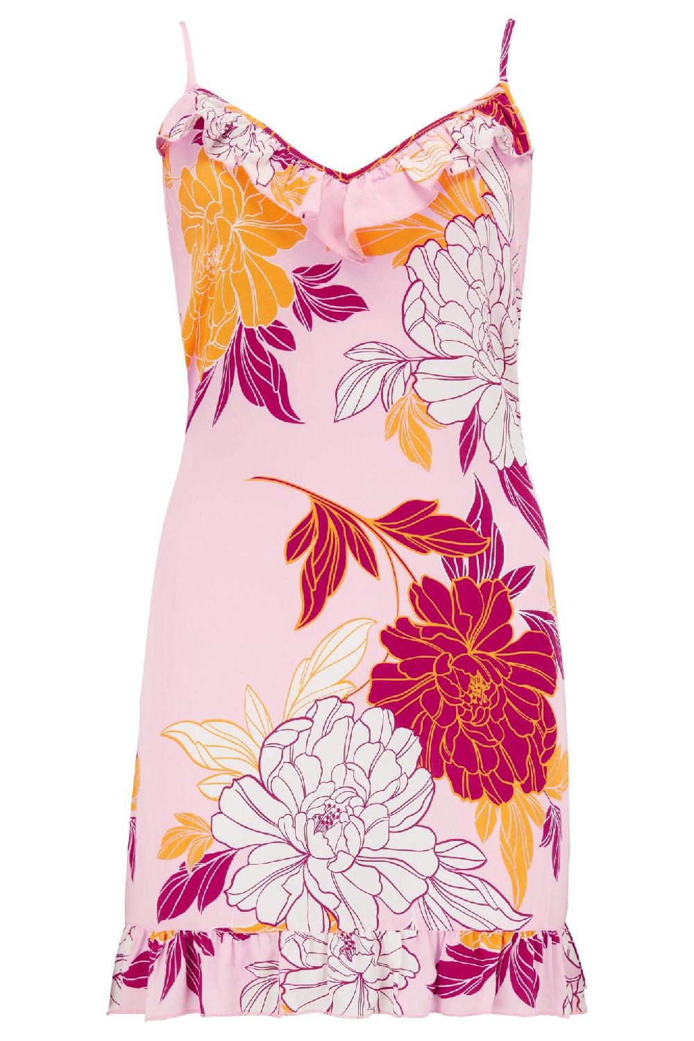 Pour Moi Luxe Woven Frill Detail Hidden Support Chemise - Pink Floral