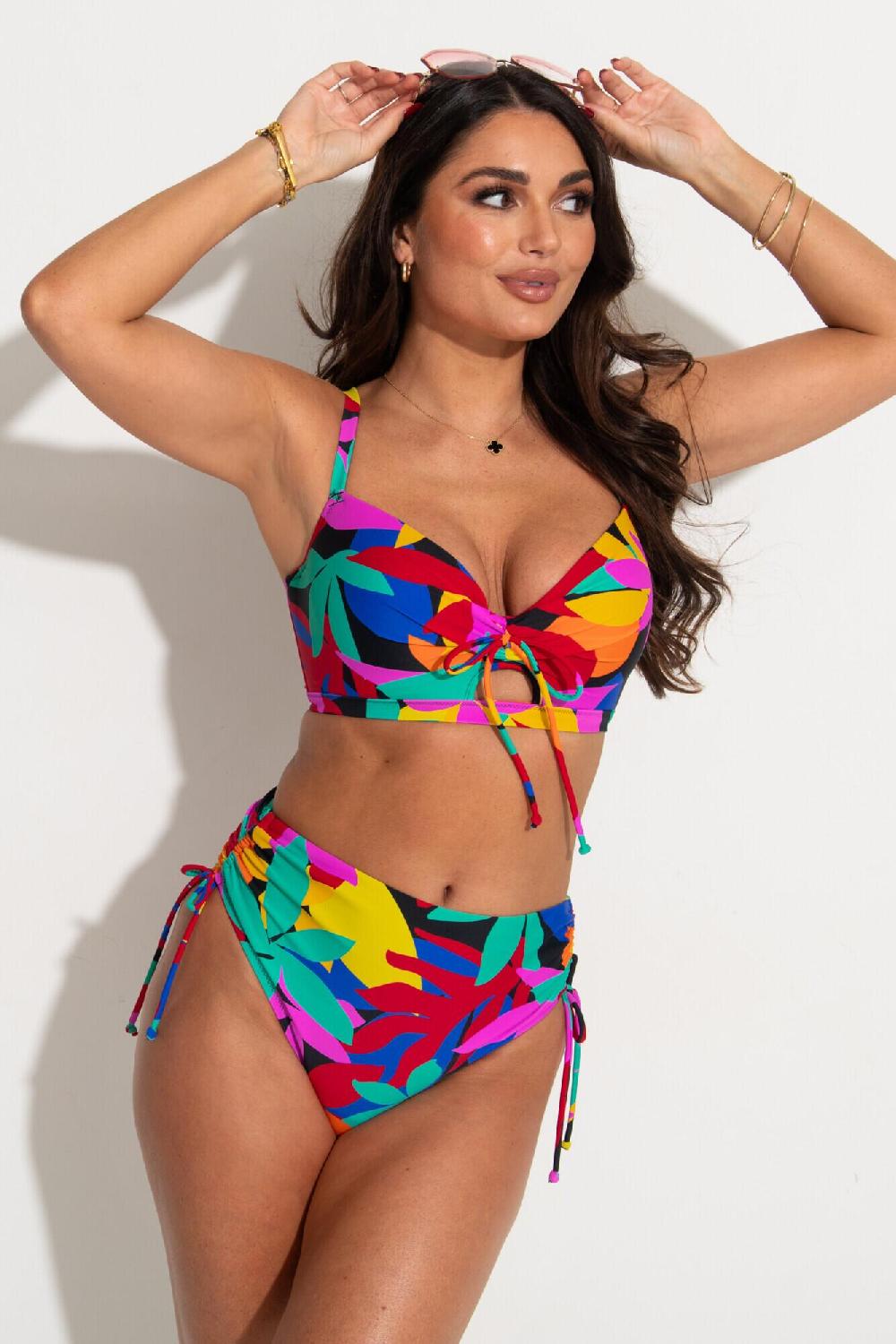 Pour Moi Maya Bay Padded Underwired Tie Bikini Top - Multi