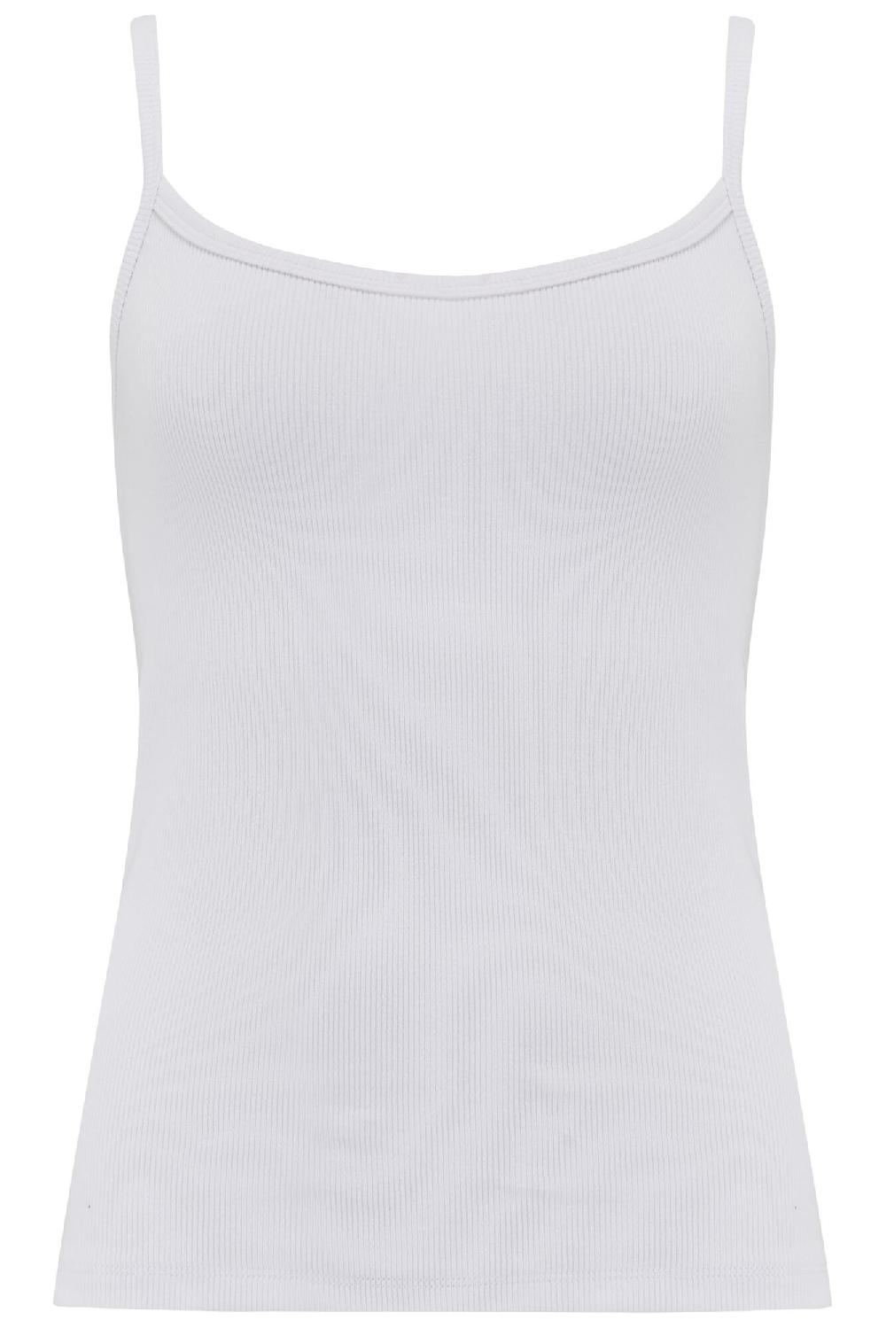 Pour Moi Off Duty Long Line Rib Jersey Support Cami - White