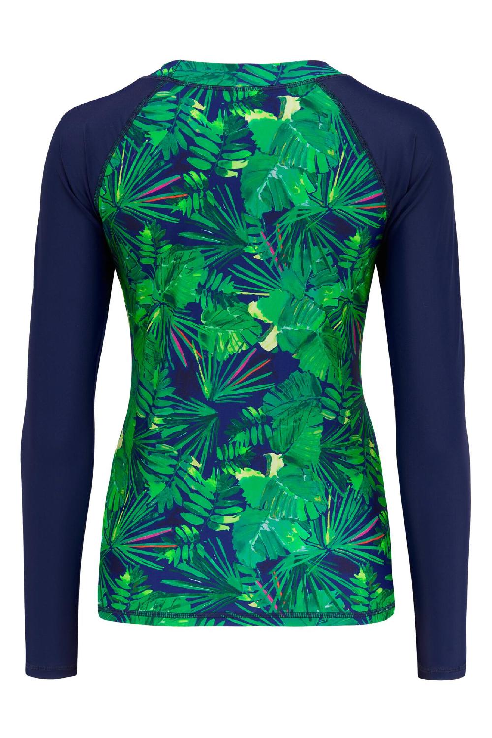 Pour Moi Pacific Beach Long Sleeved Rash Vest - Navy Fern