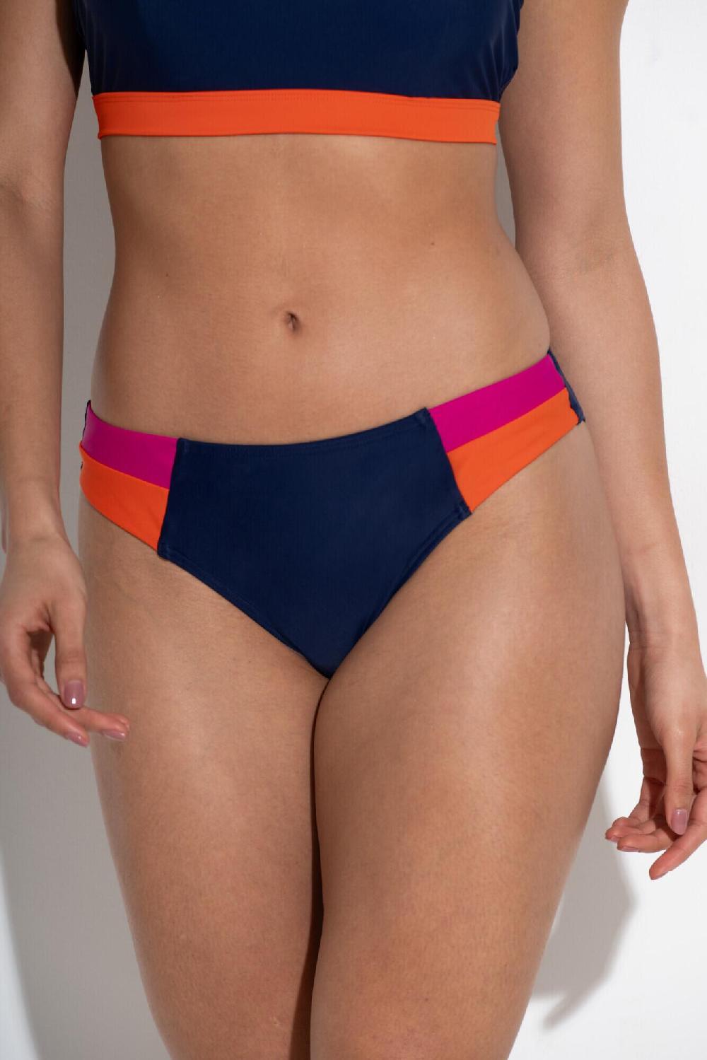 Pour Moi Palm Springs Colour Block Tab Brief - Navy/Pink