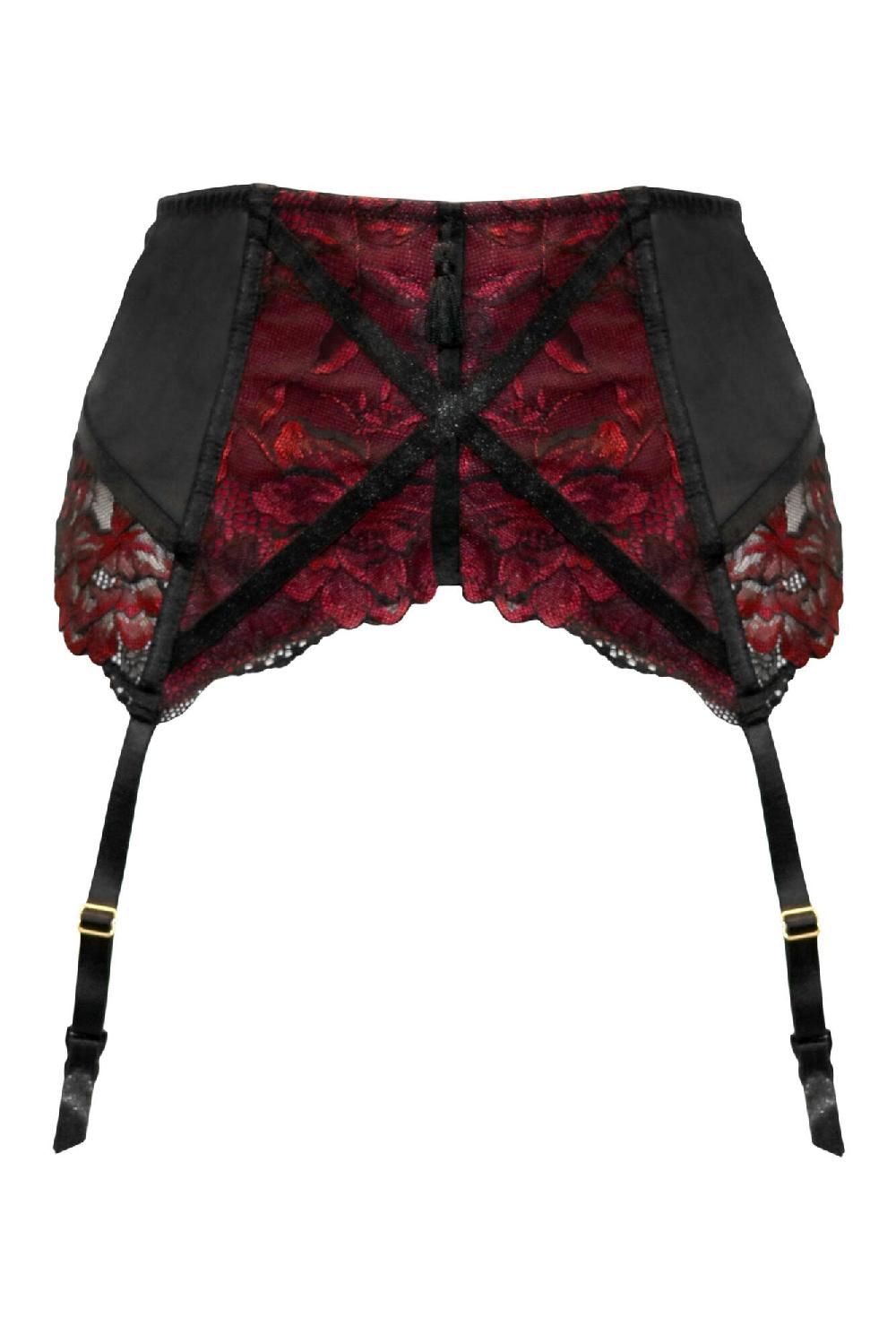 Pour Moi After Hours Deep Suspender - Red/Black