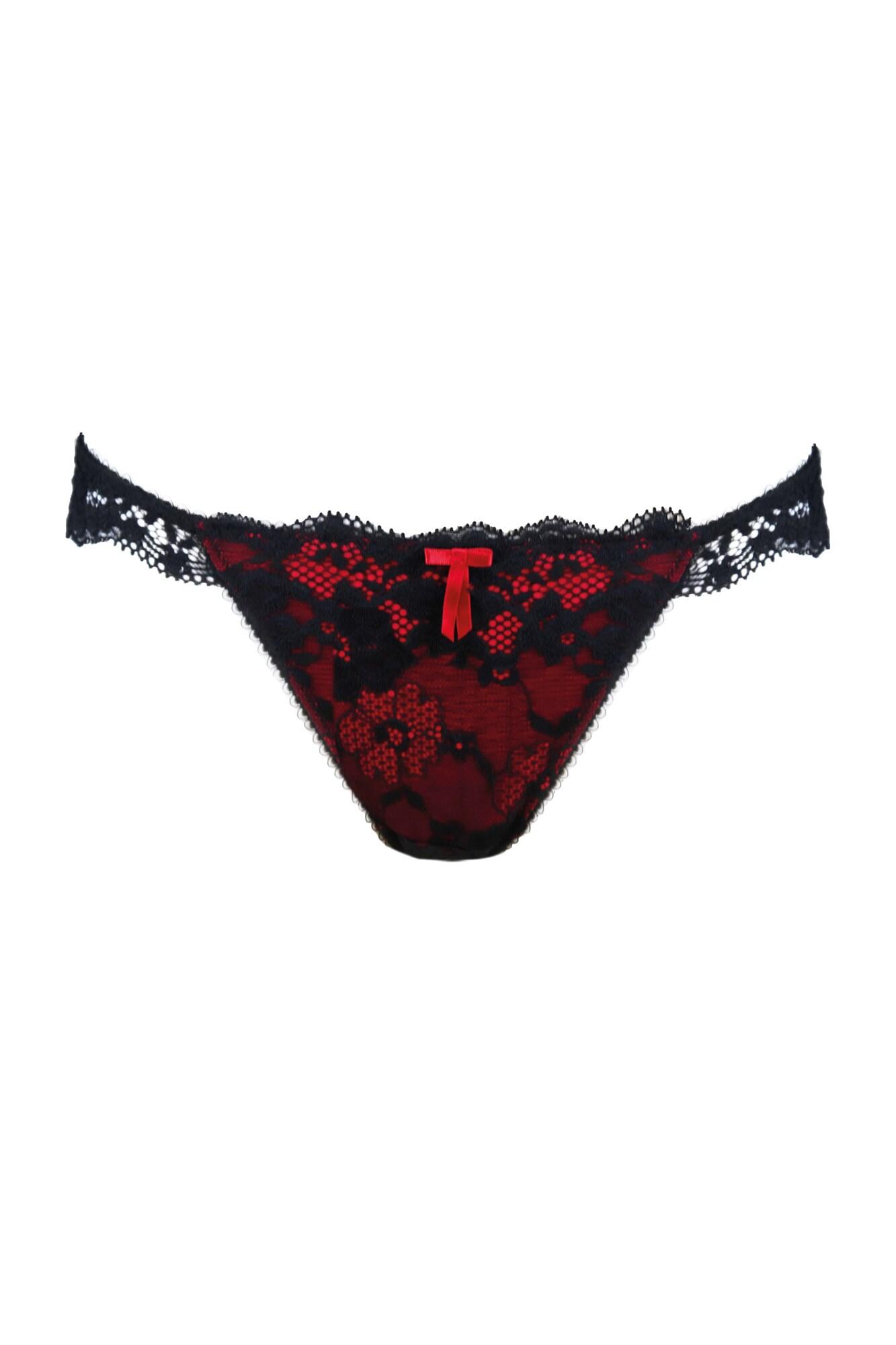 Pour Moi Amour Brazilian Brief - Black/Scarlet