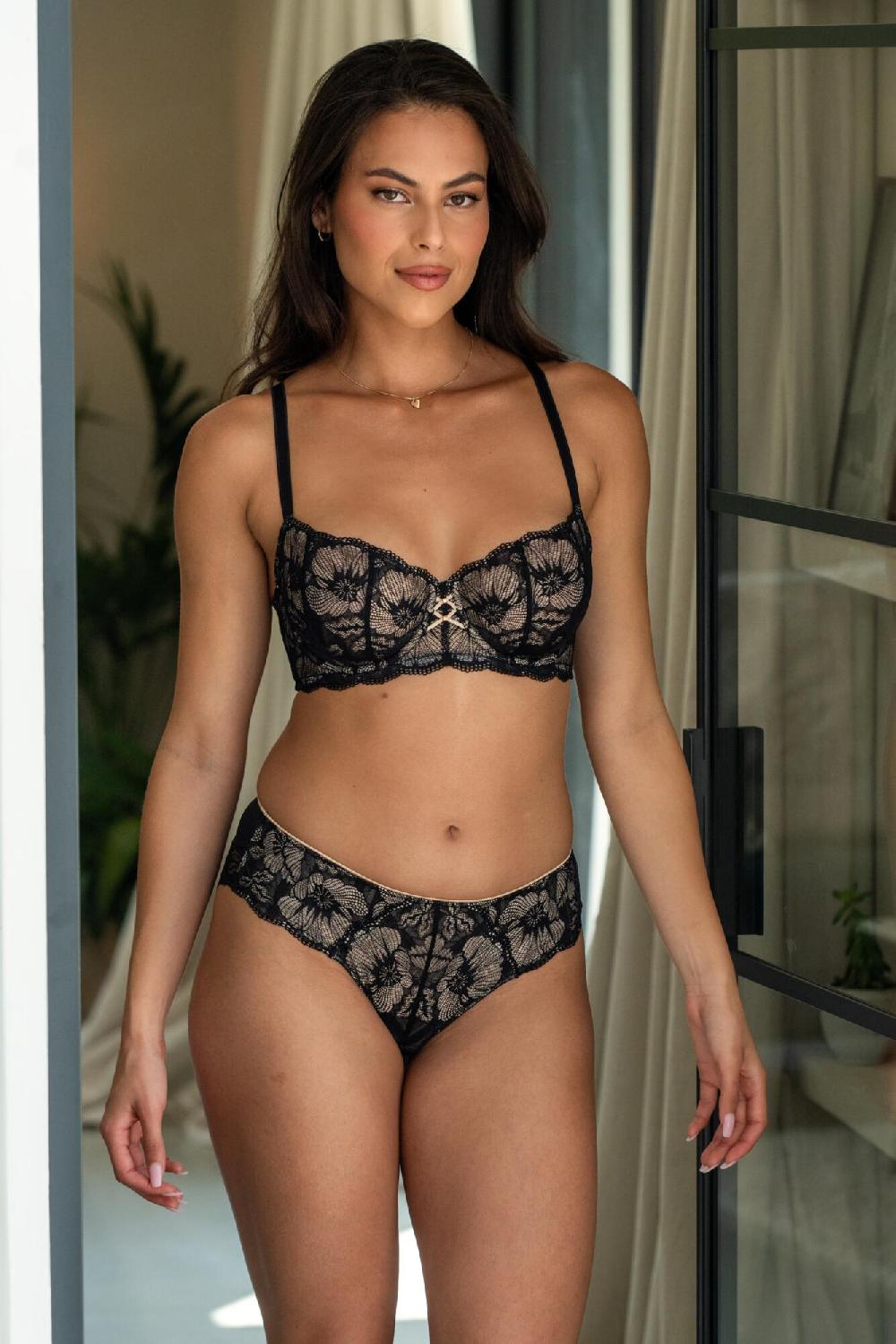 Pour Moi Atelier Lace Brazilian - Black/Cosmetic