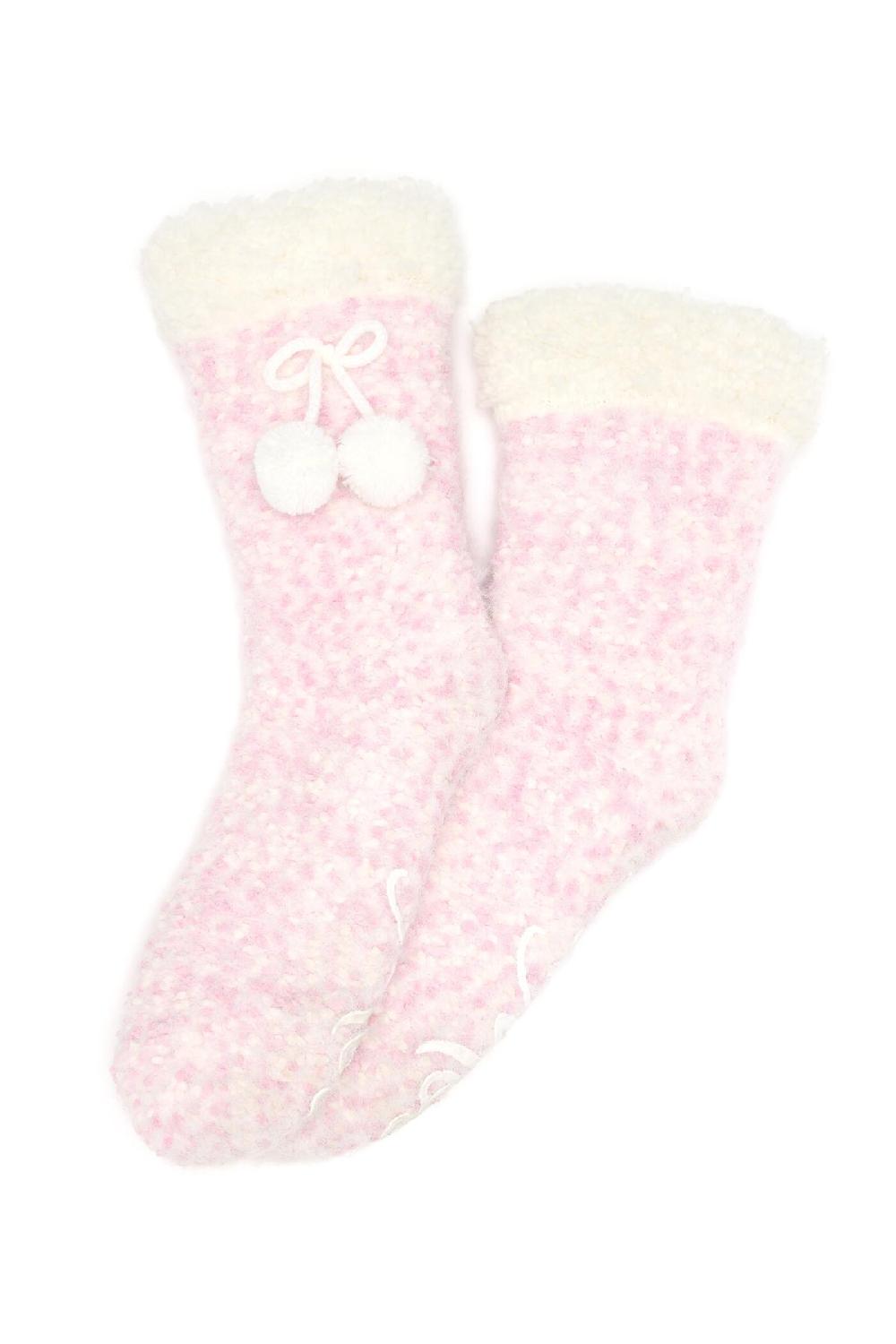 Pour Moi Cosy Knit Slipper Sock - Light Pink