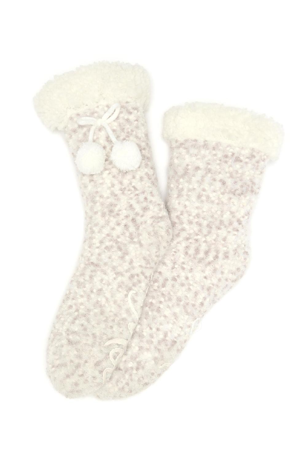 Pour Moi Cosy Knit Slipper Sock - Oatmeal