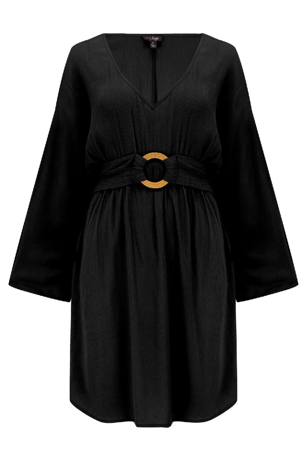 Pour Moi Crinkle O Ring Cover Up - Black