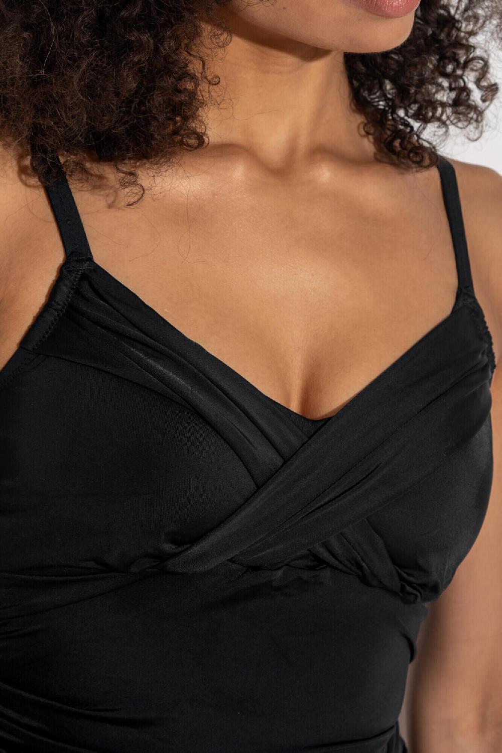 Pour Moi Cuba Ruched Tummy Control Swimsuit - Black