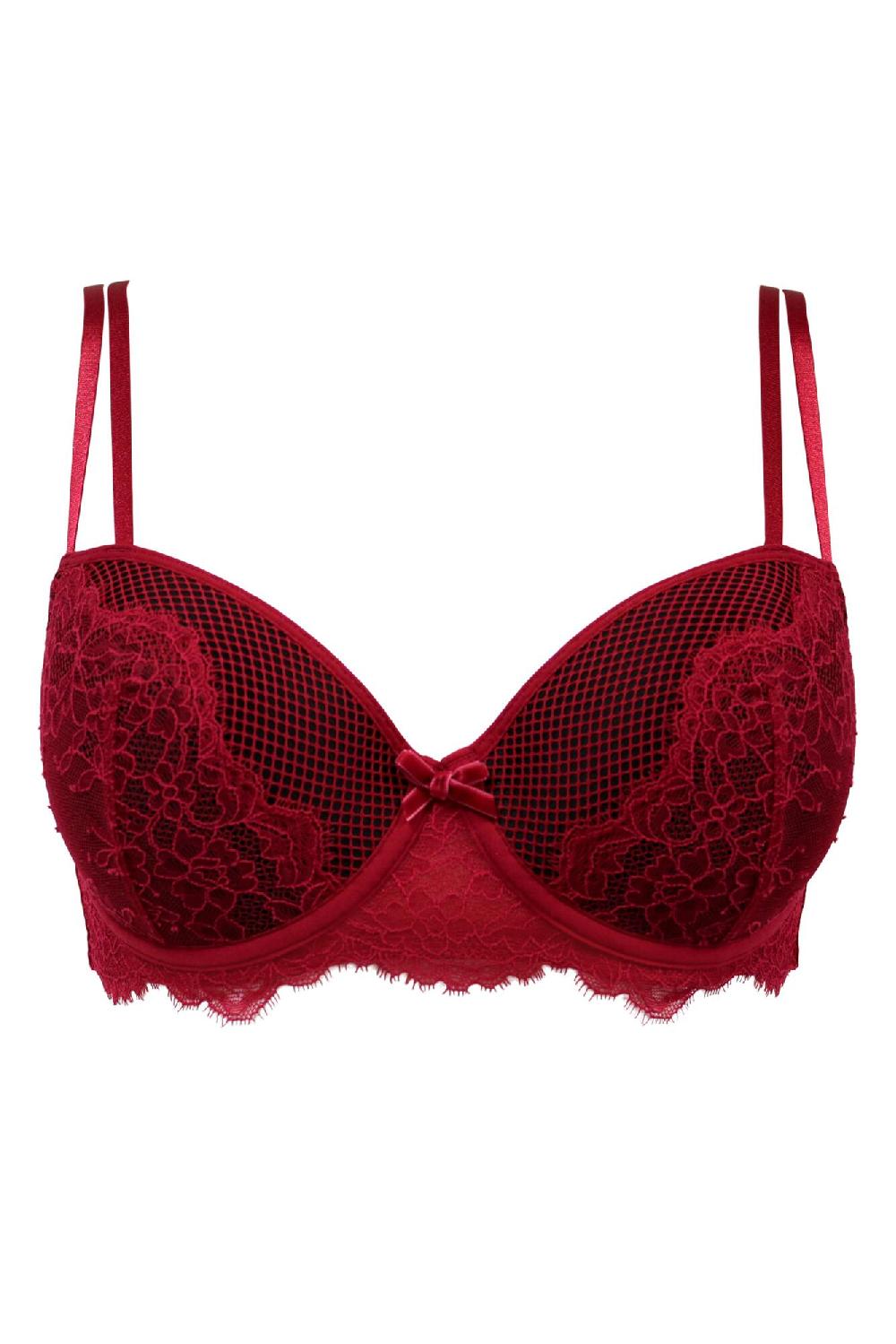 Pour Moi Dark Romance Padded Set - Red/Black