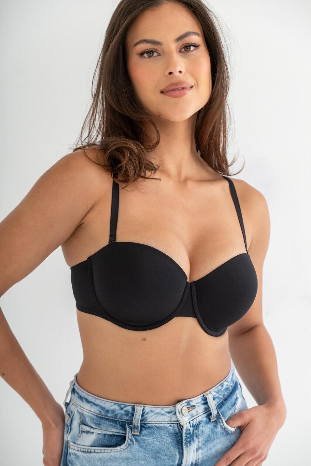 Pour Moi Definitions Push-Up Strapless Bra - Black