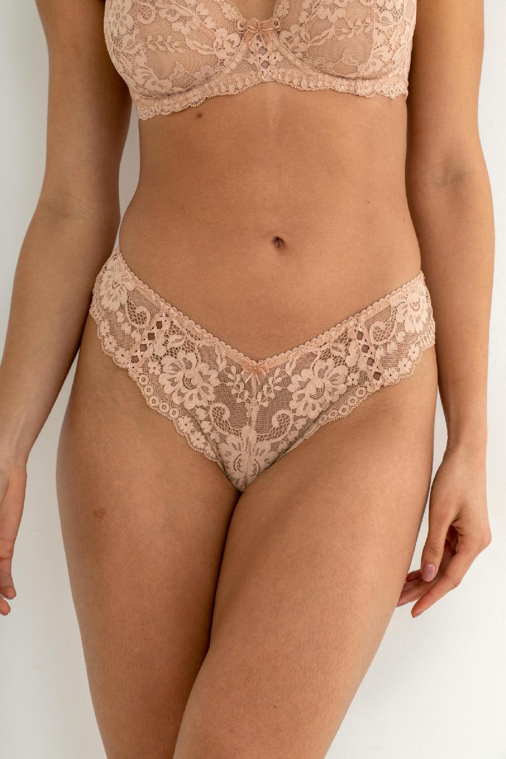 Pour Moi Fleur Cheeky V-Shaped Brief - Almond