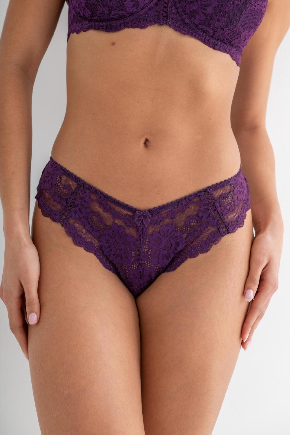 Pour Moi Fleur Cheeky V-Shaped Brief - Plum