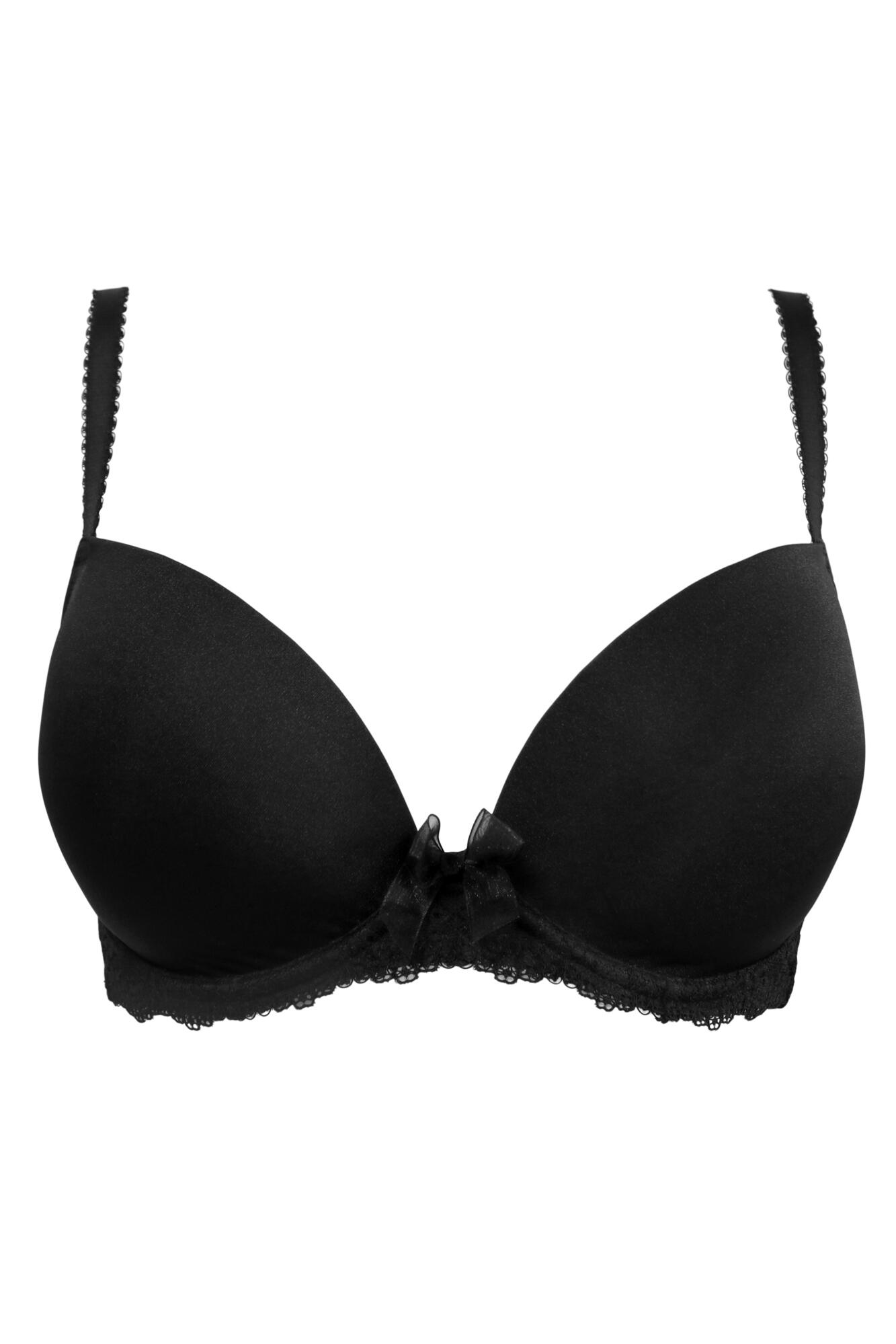 Pour Moi Flora Plunge Push-Up T-Shirt Bra - Black