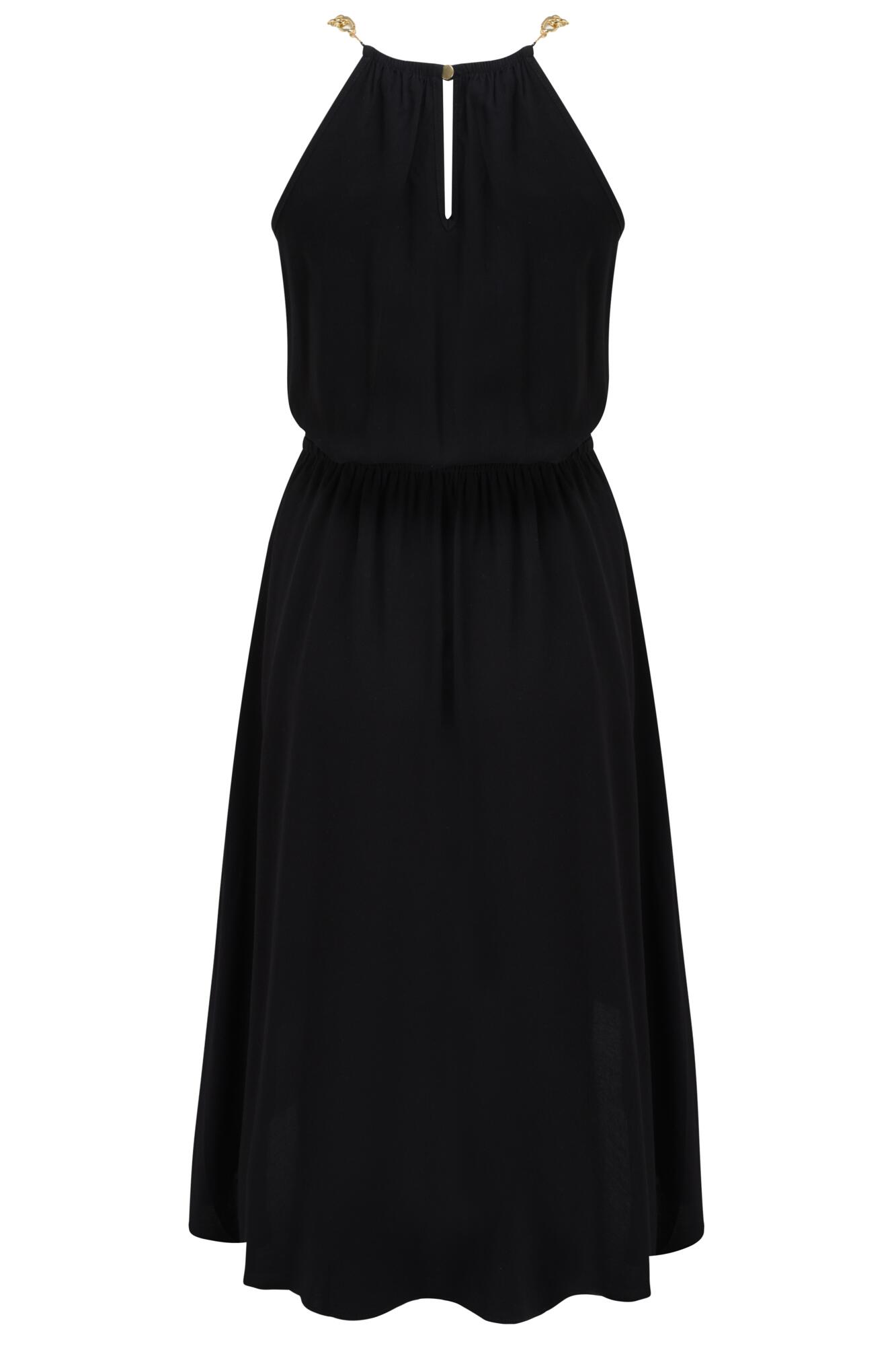 Pour Moi Gold Chain High Neck Beach Dress - Black