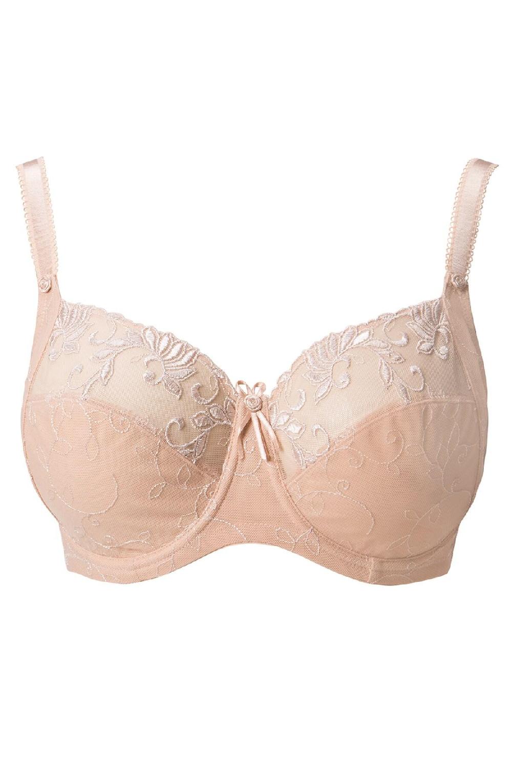 Pour Moi Imogen Rose Embroidered Bra D-M - Latte