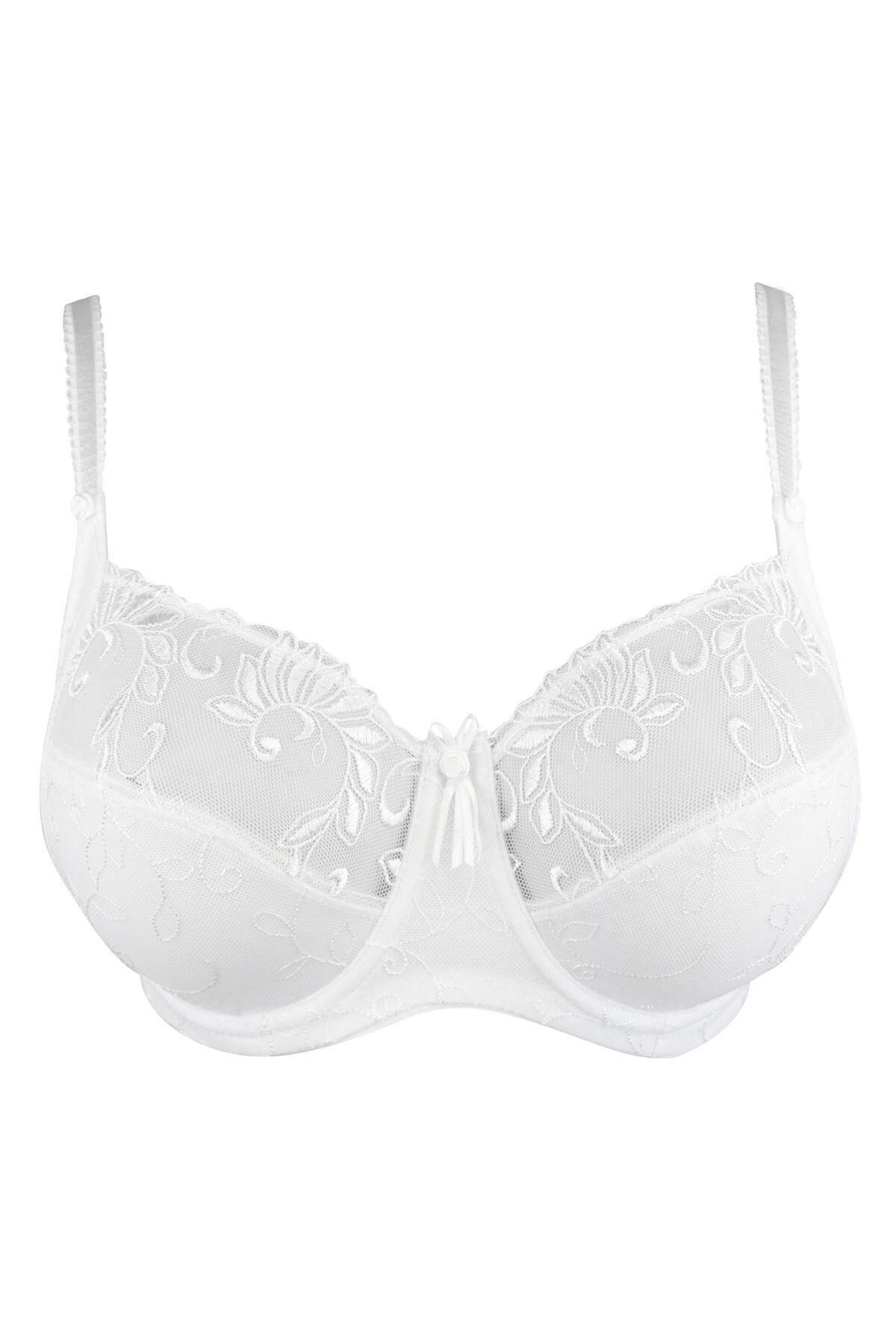 Pour Moi Imogen Rose Embroidered Bra D-M - White