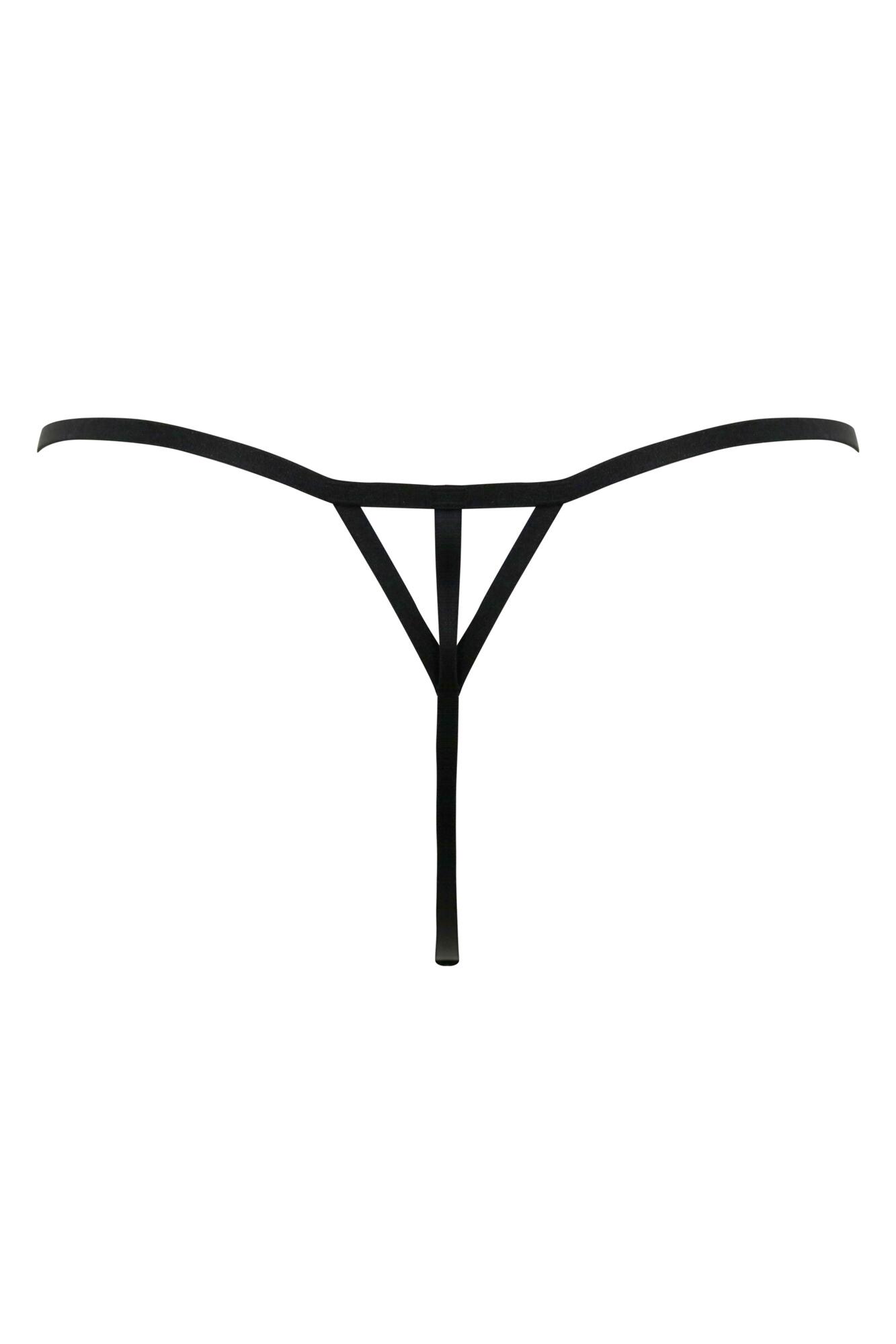 Pour Moi India Bold Embroidery Thong - Black