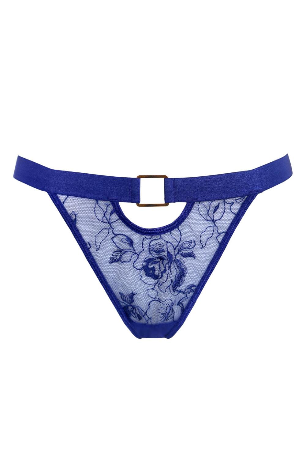 Pour Moi India Embroidery Thong - Blue