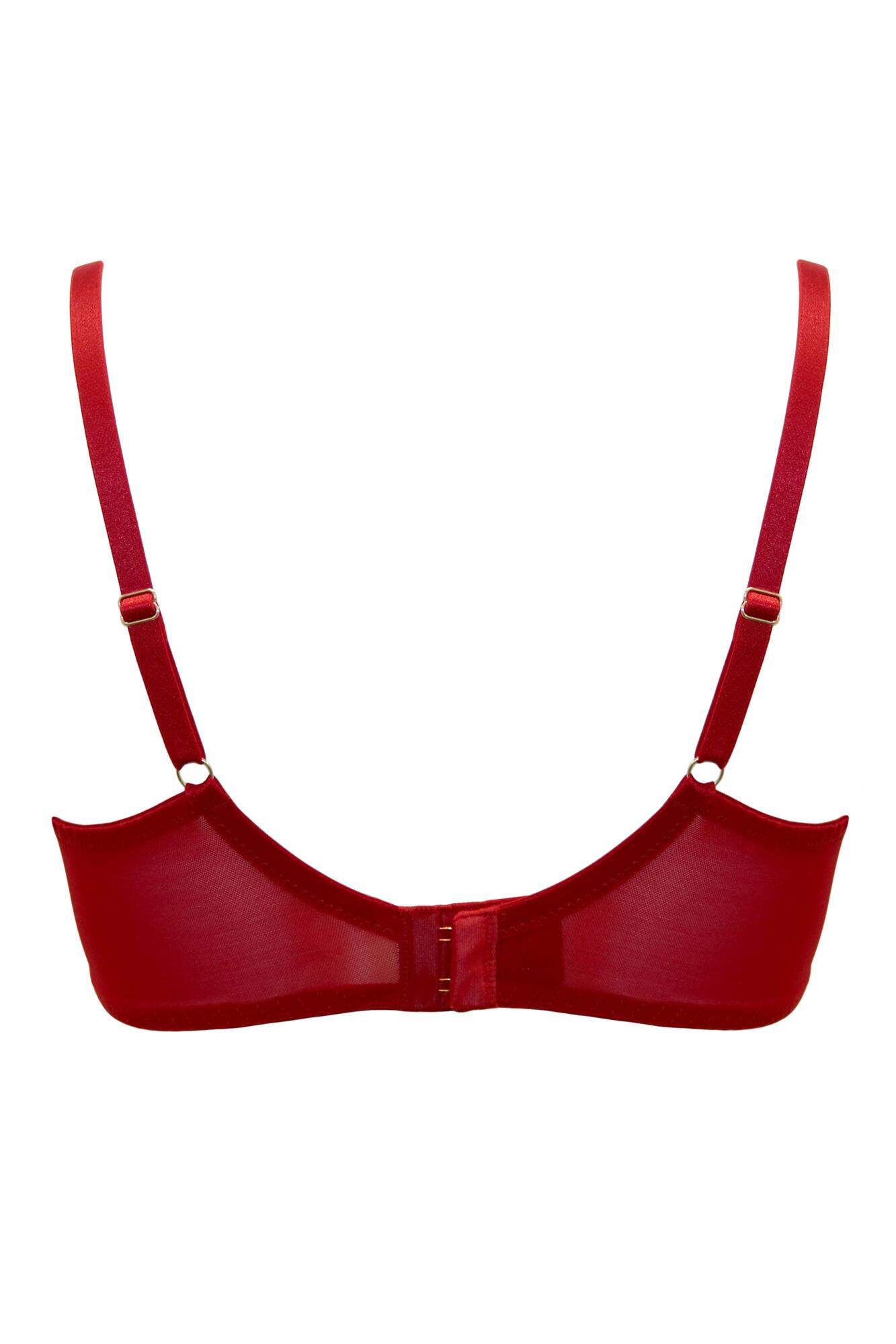 Pour Moi India Eyelash Lace Underwired Bra - Red